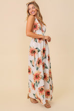 Ivory Sunflower Sleeveless Maxi Dress