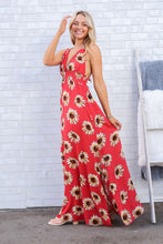 Red Sunflower Sleeveless Maxi Dress