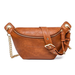 Cognac Luxe Convertible Sling Belt Bum Bag