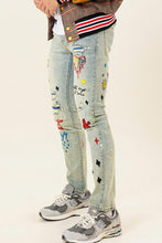 Light Stone Tint All Over Embroidered Slim Fit Pants