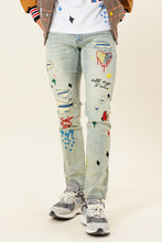 Light Stone Tint All Over Embroidered Slim Fit Pants