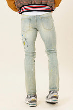 Light Stone Tint All Over Embroidered Slim Fit Pants