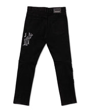 Black Multi Patch Slim Fit Black Denim Pants