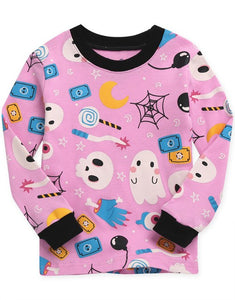 Horror Night Pink Halloween Long Sleeve PJs