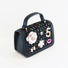 Black Floral & Charms Tweed Purse