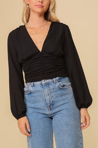 Black Night Out Ruched Top