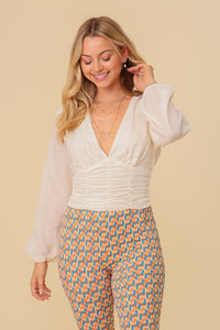 White Night Out Ruched Top