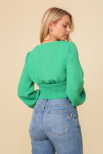 Green Night Out Ruched Top