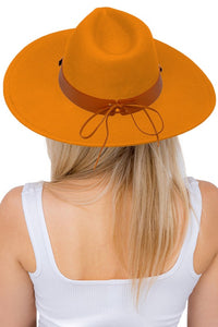 Camel Longhorn Monochrome Belt Wide Felt Rancher Hat