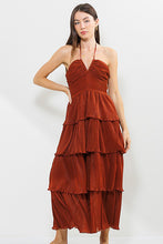 Brown Pleated Dress