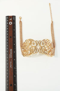 Gold Hollow Metal Choker Necklace