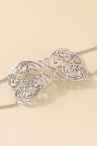 Silver Hollow Metal Choker Necklace