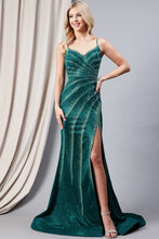 Emerald Hotfix Rhinestone Trumpet Gown