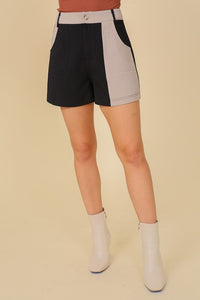 Black/Grey Color Block Shorts