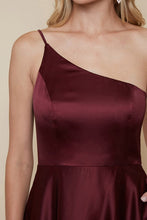 Burgundy Ladies One Shoulder Maxi Dress