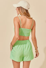 Lime Ribbon Bralette And Short Set