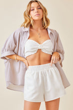 White Ribbon Bralette And Short Set
