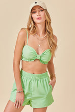 Lime Ribbon Bralette And Short Set
