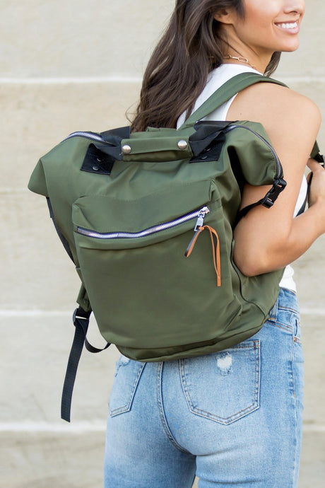 Army Green Everyday Backpack Tote