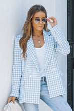 Light Blue Pocketed Tweed Blazer