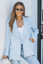 Light Blue Pocketed Tweed Blazer