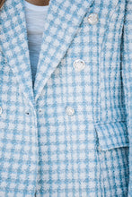 Light Blue Pocketed Tweed Blazer