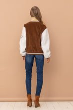 Brown Sherpa Baseball Bomber Jacket