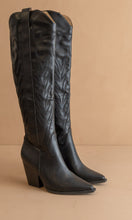 Black The Bronco - Knee-high Embroidered Boots