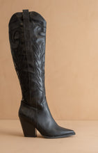 Black The Bronco - Knee-high Embroidered Boots