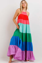 Multi Color Block Maxi Dress