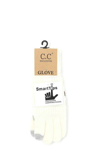 Ivory CC Solid Ribbed Glove With Lining
