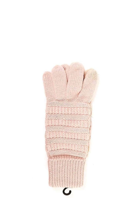 Indi Pink CC Solid Ribbed Glove With Lining