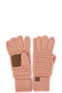 Salmon CC Solid Ribbed Glove With Lining