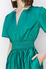 Ht.Green V Neck Leaf Printed Wide Jumpsui