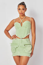 Pistachio Safari Pocket Skirt Set