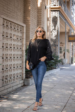 Black Boatneck Sequin Flutter Sleeve Top