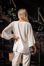 White Boatneck Sequin Flutter Sleeve Top