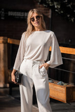 White Boatneck Sequin Flutter Sleeve Top