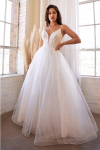 Off White Layered Tulle Bridal Gown