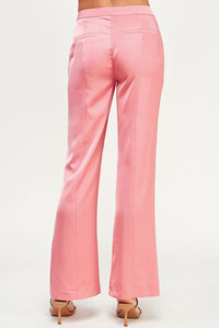 Pink Tailored Satin Pants