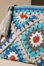 Periwinkle Handmade Crochet Tile Pouch