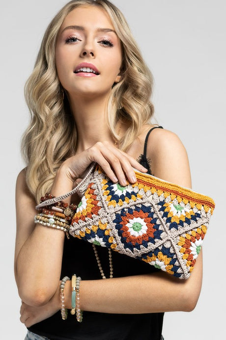 Marigold Handmade Crochet Tile Pouch