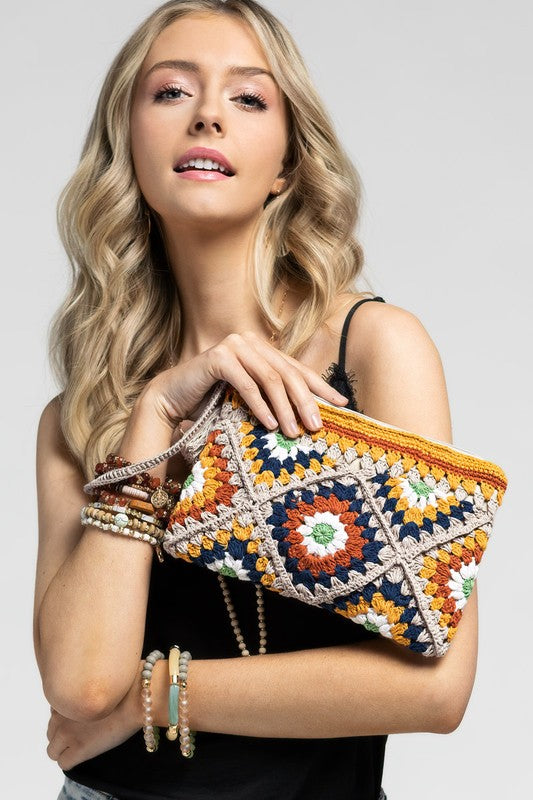 Marigold Handmade Crochet Tile Pouch