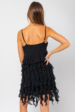 Black Raffle Detail Baby Doll Mini Dress