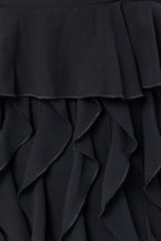 Black Raffle Detail Baby Doll Mini Dress