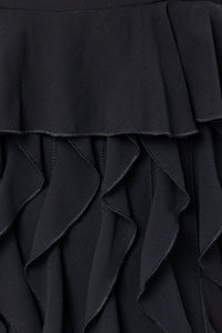 Black Raffle Detail Baby Doll Mini Dress