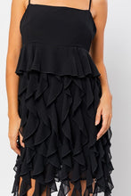 Black Raffle Detail Baby Doll Mini Dress