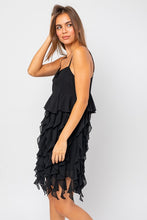 Black Raffle Detail Baby Doll Mini Dress