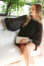 Black Rhinestone Detail Blouse Top