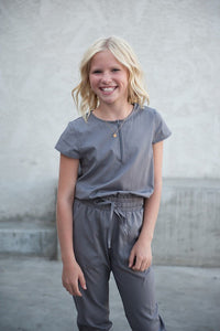 Cement Girls' Unity Jumpsuit In Cement